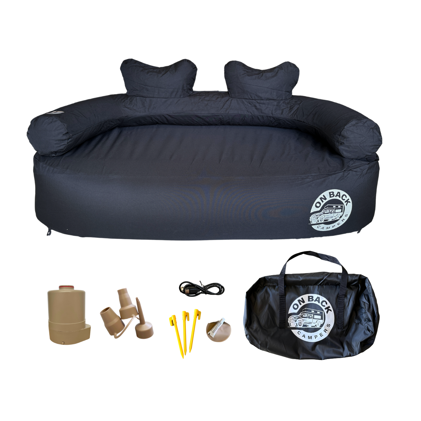 OBC Inflatable Double Sofa (Black) – On Back Campers