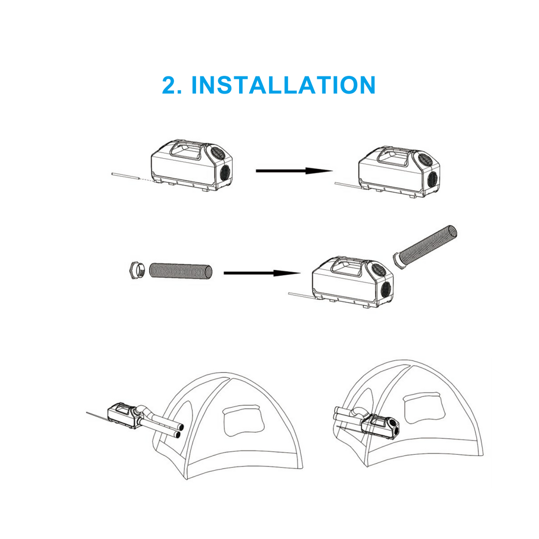 OBC  220-240V Camping Portable Air Conditioners (Cooling & Heating)