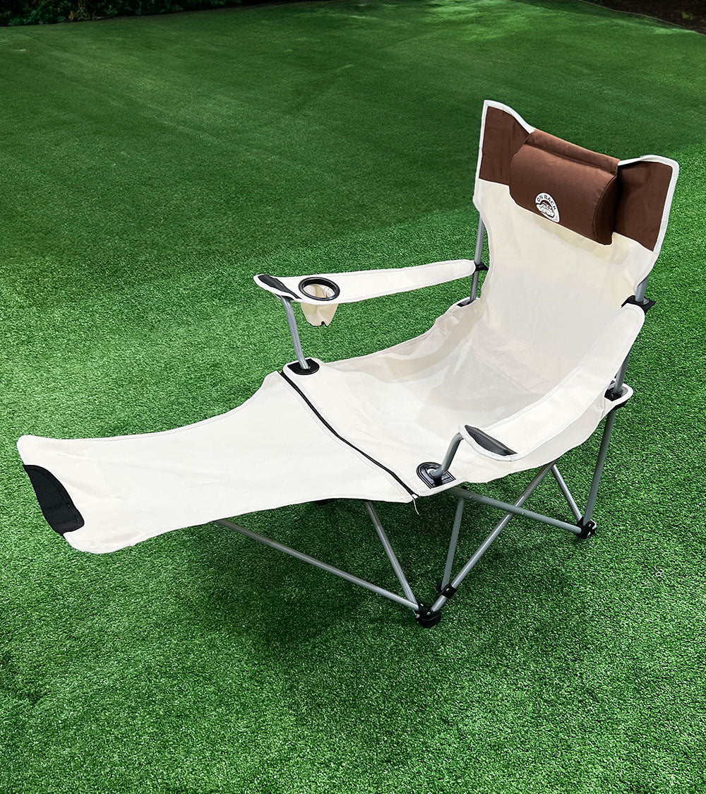 OBC Adjustable Folding Camping Chair with Footrest – On Back Campers