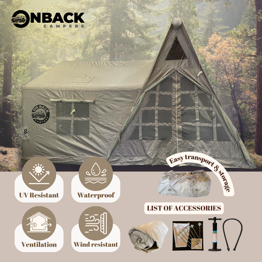 OBC Inflatable Tent House Style – On Back Campers